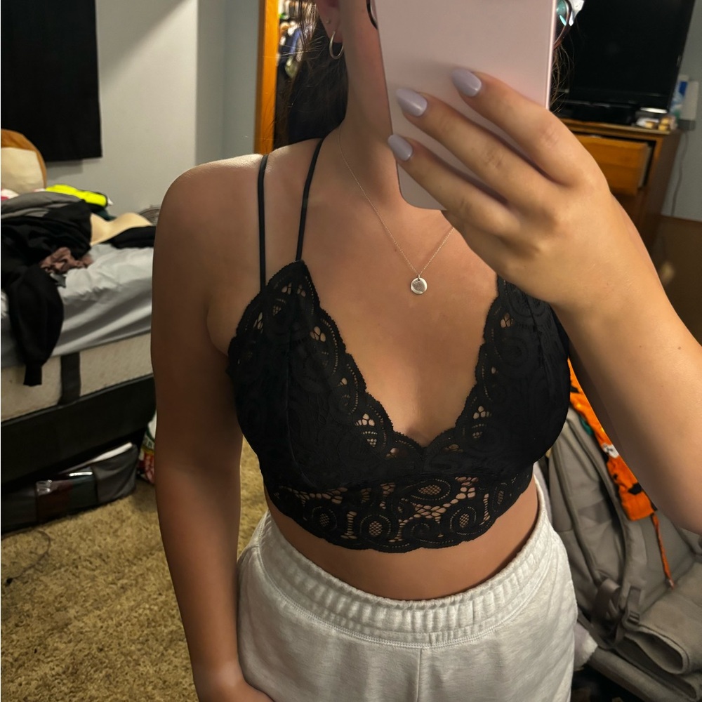 black bralette from pink
